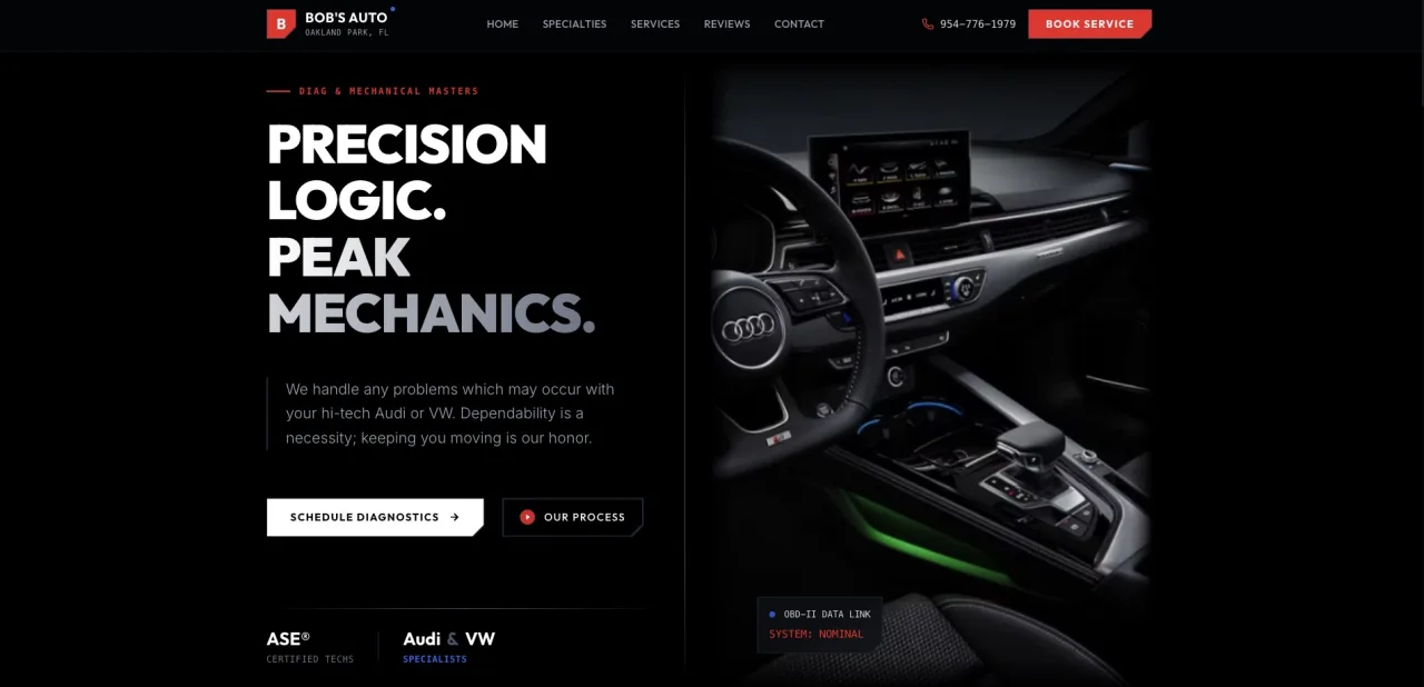 Redizajnovaný web autoservisu