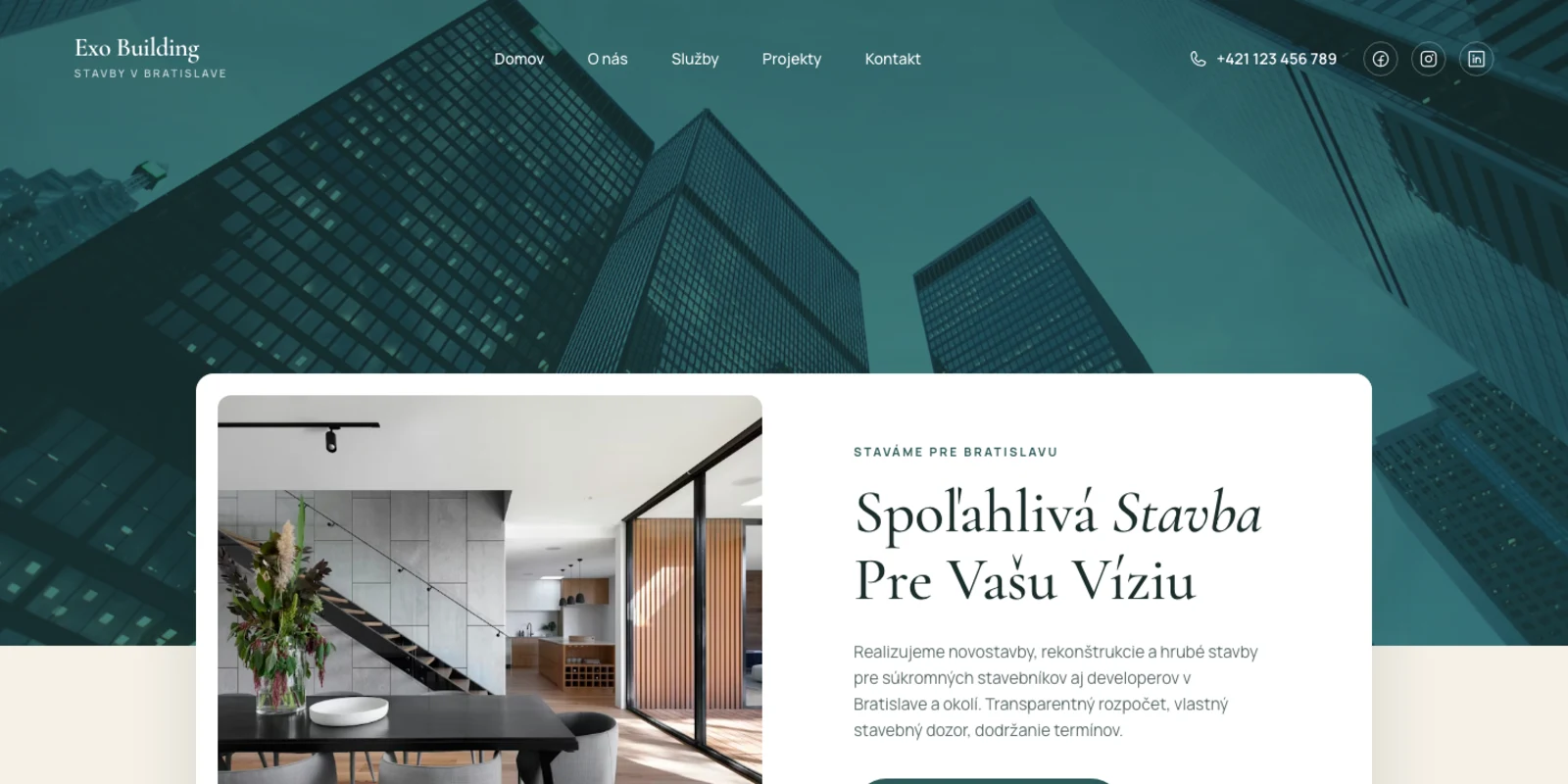 Vzorový web Exo Building