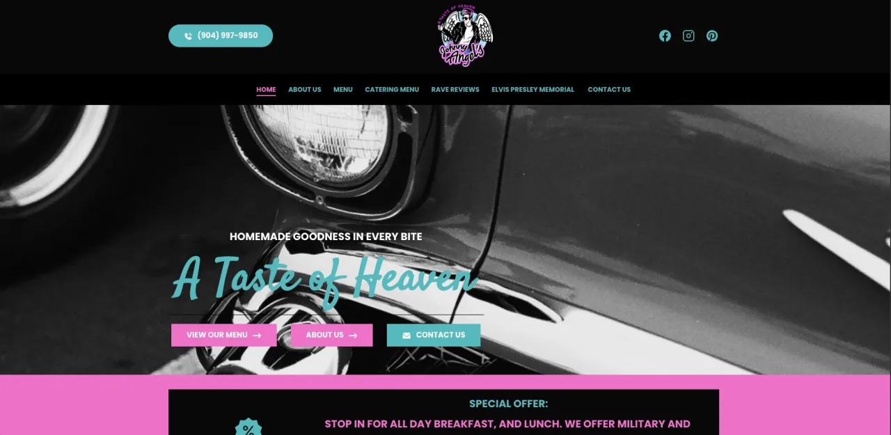 Pôvodný web retro reštaurácie
