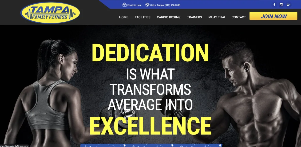 Pôvodný web fitness centra