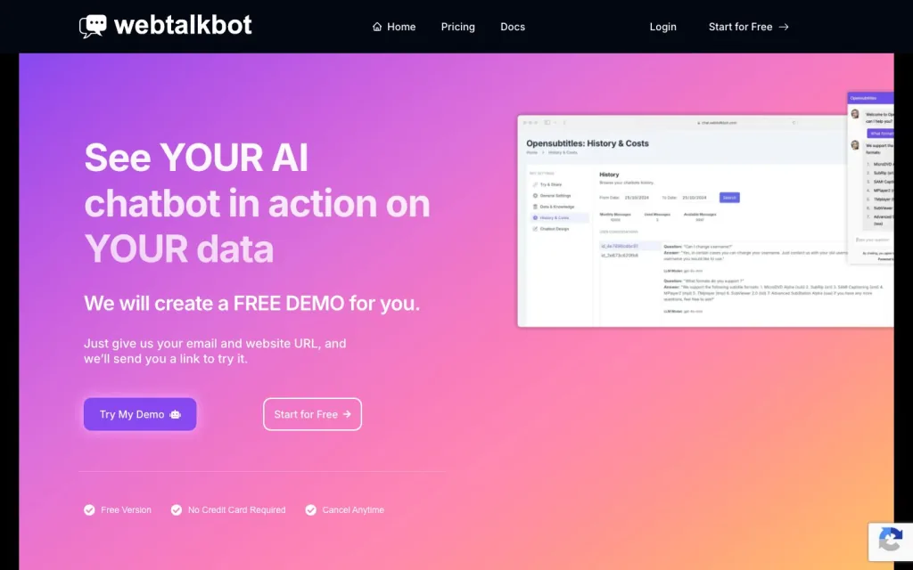 WebTalkBot náhľad